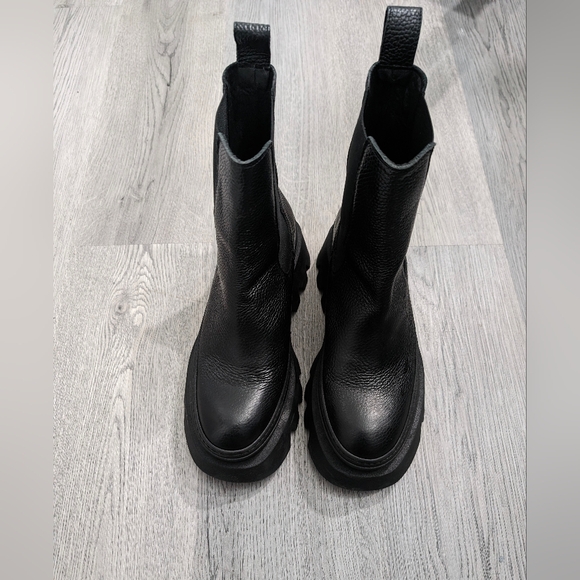 L'intervalle Wolfe Boots Black Platform Leather Chelsea Size 40 (10) Goth - Picture 5 of 10